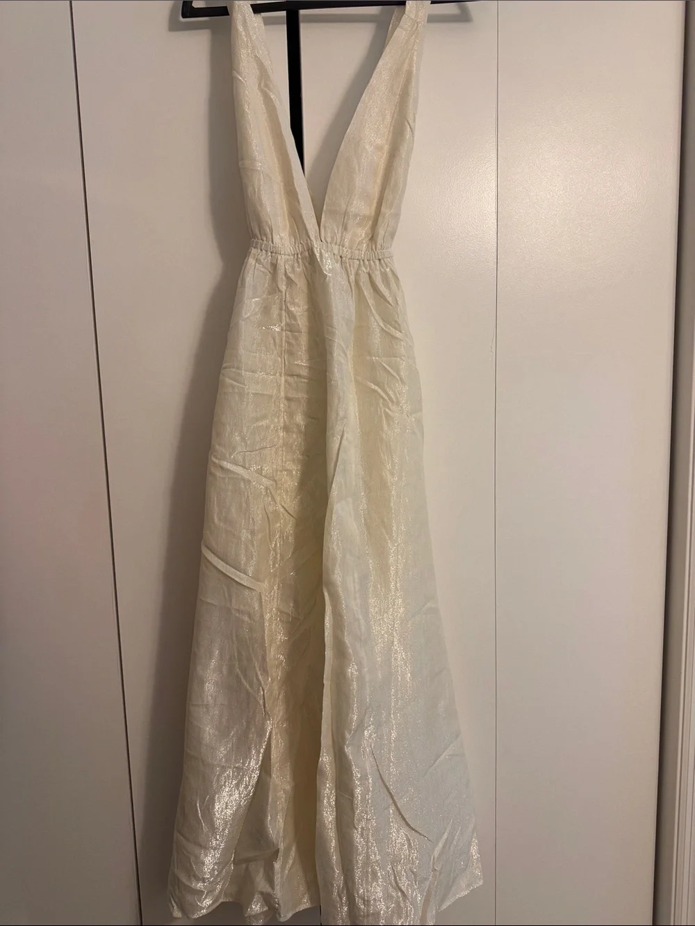 J. Crew Elegant Cream V-Neck Beach Cover-up/Dress
